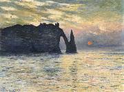 Claude Monet Etretat,Sunset Spain oil painting artist